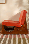 Margot Orange Leather Upholstered Wooden Chair