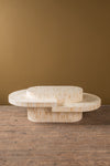 Yolanda Ecru Carved Coffee Table with Bone Inlay