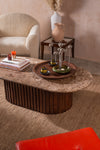 Valentina Wooden Coffee Table with Marble Top