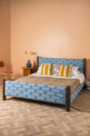 Artus Acacia Wood Super King Bed with Hudson Upholstery