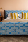 Artus Acacia Wood Super King Bed with Hudson Upholstery