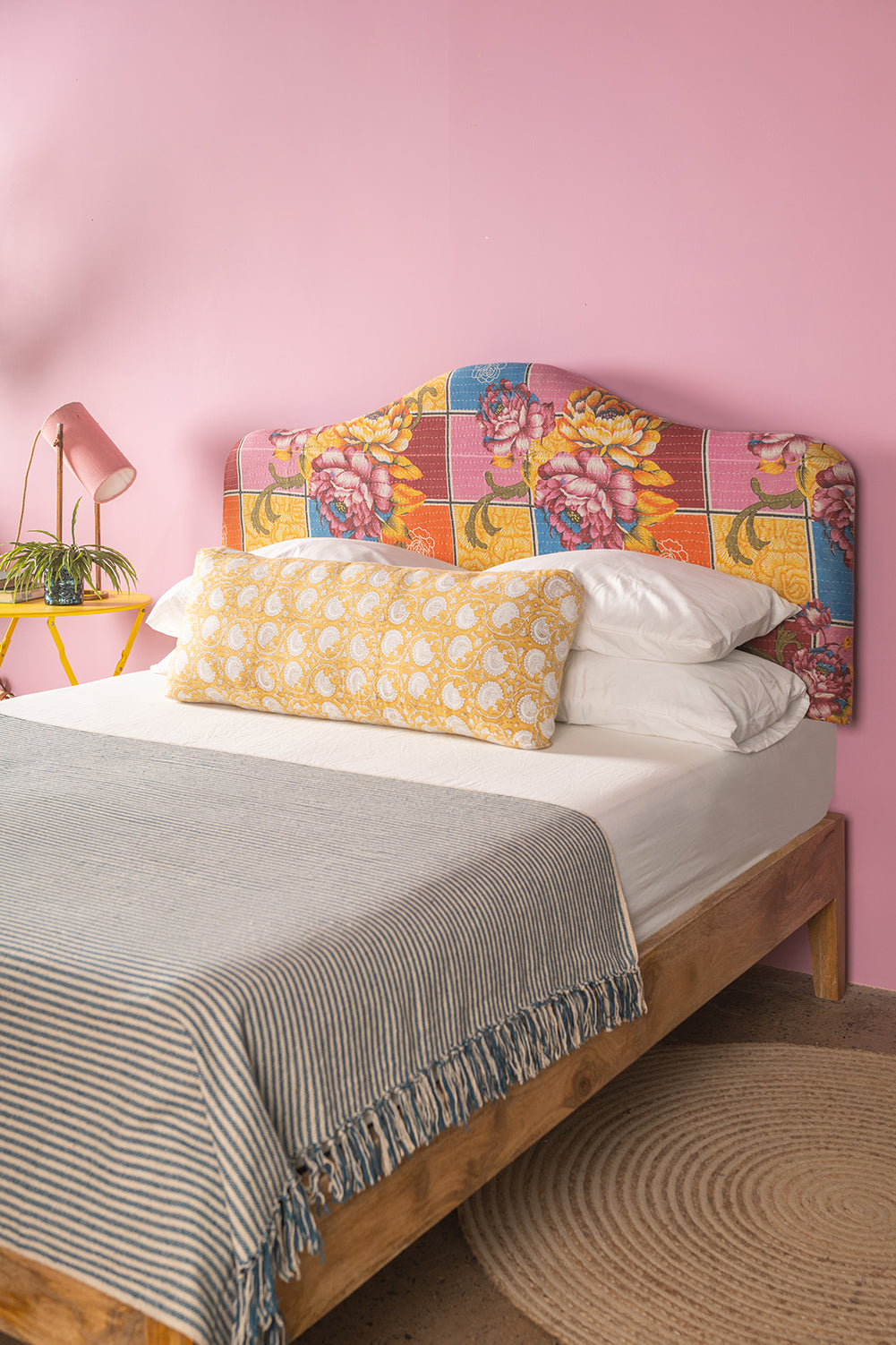 Colourful Kantha Covered King Size Headboard