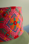 Pink & Orange Embroidered Small Lampshade