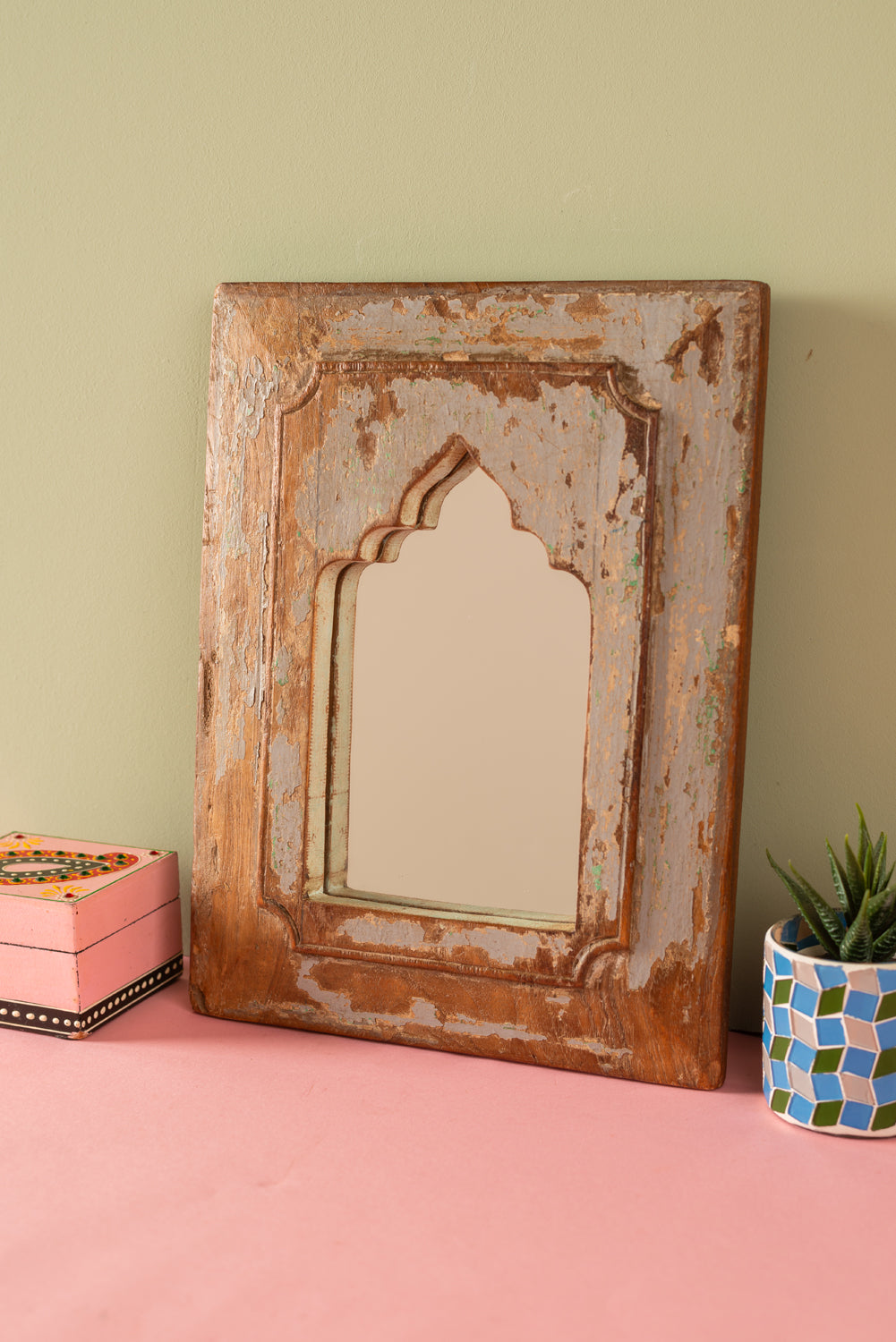 Vintage Wooden Mirror - 879