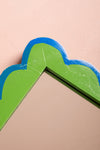 Green & Blue Scalloped Small Wall Mirror (Seconds)