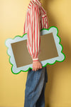 Light Blue & Green Scalloped Medium Wall Mirror (Seconds)