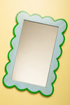 Light Blue & Green Scalloped Medium Wall Mirror (Seconds)