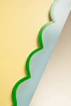 Light Blue & Green Scalloped Medium Wall Mirror (Seconds)