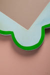 Light Blue & Green Scalloped Medium Wall Mirror (Seconds)