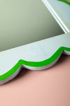 Light Blue & Green Scalloped Medium Wall Mirror (Seconds)