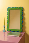 Green & Blue Scalloped Medium Wall Mirror (Seconds)