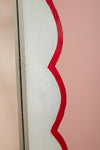 Pale Blue & Crimson Scalloped Full Length Mirror (Seconds)