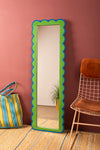 Green & Blue Scalloped Full Length Mirror (Seconds)