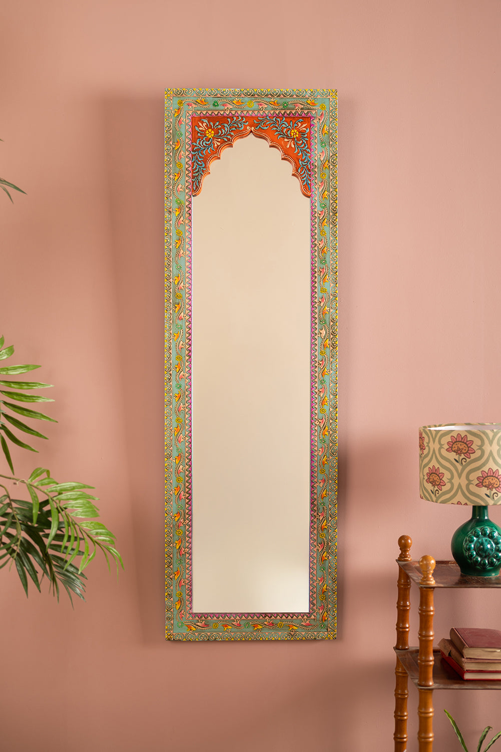 Highly Decorative Arched Full Length Mirror with Mehandi Work