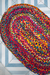 Multicoloured Plaited Rag Rug