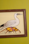 Medium Old Wood Frame with Botanical/Wildlife Painting - 497