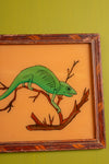 Medium Old Wood Frame with Botanical/Wildlife Painting - 514