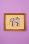 Medium Old Wood Frame with Botanical/Wildlife Painting - 529
