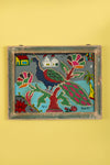 Framed Vintage Bead & Painted Glass Artwork - 16