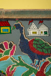 Framed Vintage Bead & Painted Glass Artwork - 16