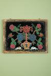 Framed Vintage Bead & Painted Glass Artwork - 23