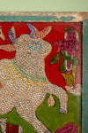 Framed Vintage Bead & Painted Glass Artwork - 25