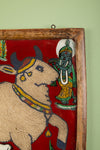 Framed Vintage Bead & Painted Glass Artwork - 26