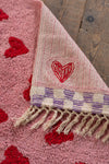 Agatha Pink & Red Heart Recycled Cotton Rug
