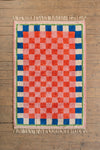Lizzie Pink & Red Chequered Recycled Cotton Medium Rug