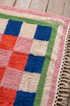 Lizzie Pink & Red Chequered Recycled Cotton Extra Large Rug