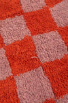 Ex Sample/Seconds Lizzie Pink & Red Chequered Recycled Cotton Medium Rug