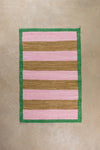 Pink & Ochre Striped Medium Recycled Rug