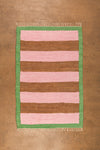 Pink & Ochre Striped Medium Recycled Rug