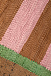 Pink & Ochre Striped Medium Recycled Rug