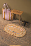 Jute & Pastel Small Oval Rug