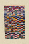Vintage Moroccan Boucherouite Checkered Rug 165x270cm - (05)