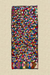 Vintage Moroccan Boucherouite Tufted Triangle Rug 155x380cm - (07)