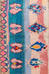 Vintage Moroccan Boucherouite Pastel Pink & Blue Rug 115x180cm - (09)
