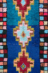 Vintage Moroccan Blue Boucherouite Rug 125x220cm - (10)