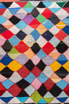 Vintage Moroccan Flat Weave Boucherouite Diamond Rug 150x240cm - (19)