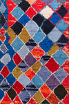 Vintage Moroccan Tufted Diamond Boucherouite Rug 115x235cm - (34)