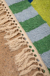 Ex Sample/Seconds Blue & Yellow Diagonal Stripe Tufted Medium Rug