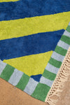 Ex Sample/Seconds Blue & Yellow Diagonal Stripe Tufted Medium Rug
