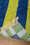 Ex Sample/Seconds Blue & Yellow Diagonal Stripe Tufted Medium Rug