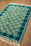 Ex Sample/Seconds Blue & Green Check Tufted Medium Rug