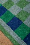 Ex Sample/Seconds Blue & Green Check Tufted Medium Rug