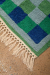 Ex Sample/Seconds Blue & Green Check Tufted Medium Rug