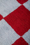 Ex Sample/Seconds Blue & Red Check with Arch Border Tufted Medium Rug