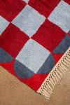 Ex Sample/Seconds Blue & Red Check with Arch Border Tufted Medium Rug