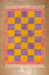 Ex Sample/Seconds Purple & Yellow Check with Arch Border Tufted Medium Rug